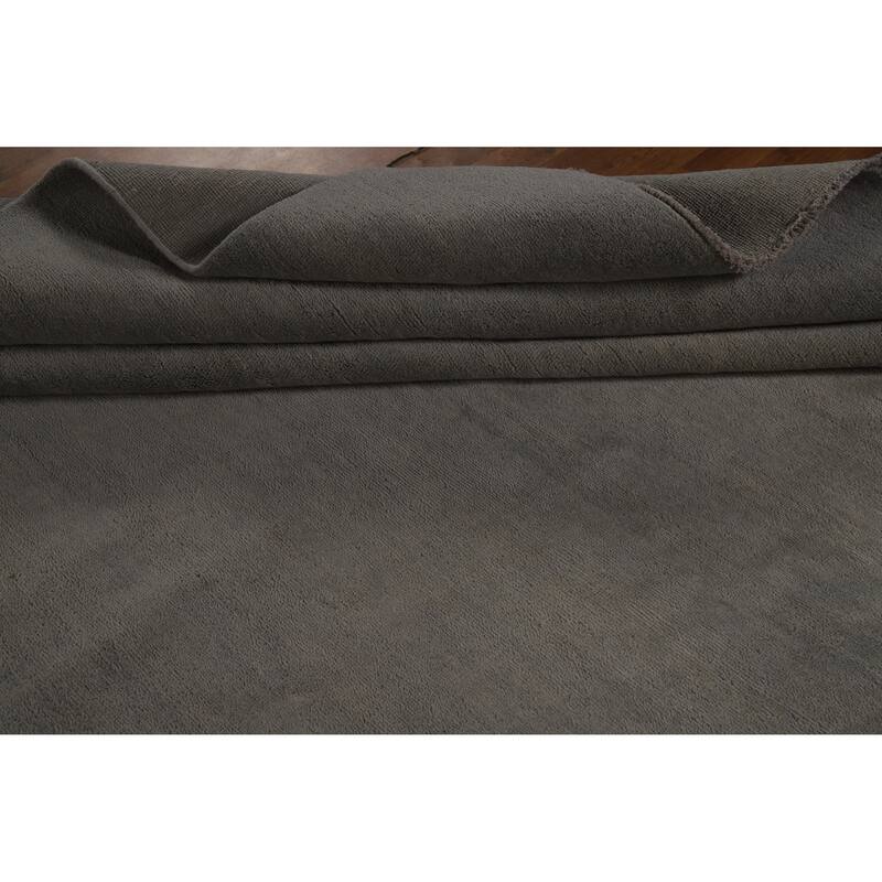 Hand Knotted Oriental 100% Wool Carpet Tribal Tribal Greys & Charcoal Gabbeh Area Rug - 13' 0'' X 9' 11''