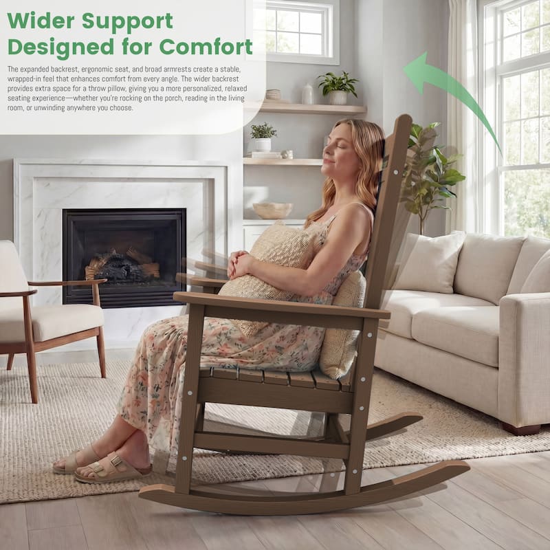 Modern High-Back Rocking Adirondack Chair All Weather