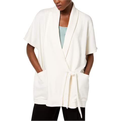 Eileen Fisher Womens Draped Wrap Jacket, Off-white, XXS/XS