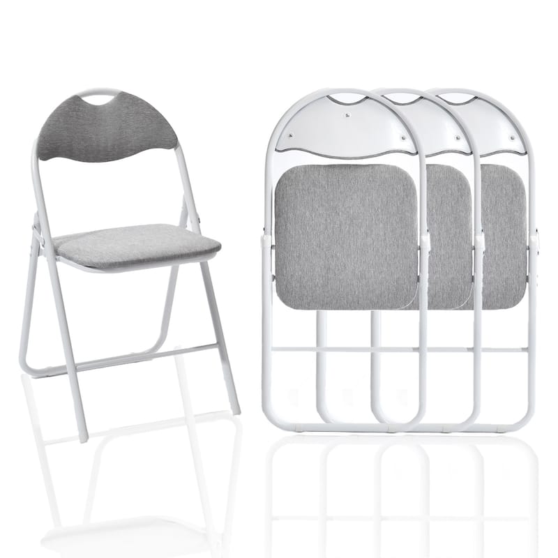 Homy Casa 4PK Folding Chair Set-Portable, Foldable - Grey