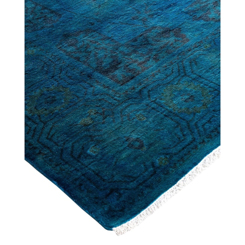 Fine Vibrance One-of-a-Kind Hand-Knotted Area Rug - Blue, 6' 1" x 9' 2" - 6' 1" x 9' 2"