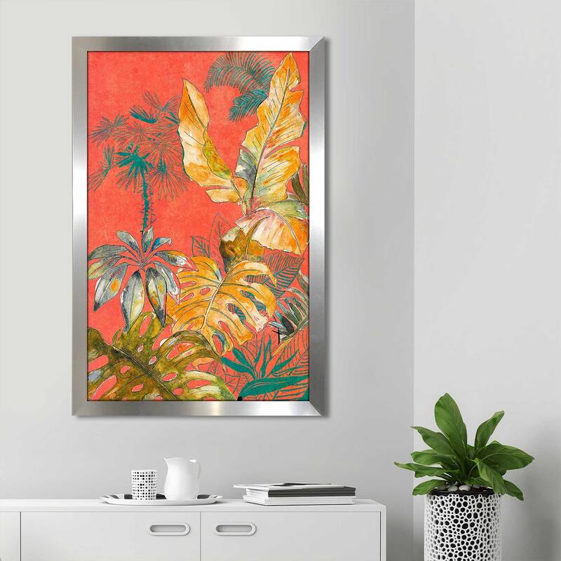 "Orange Palm Selva I (Vertical)" Print on Acrylic