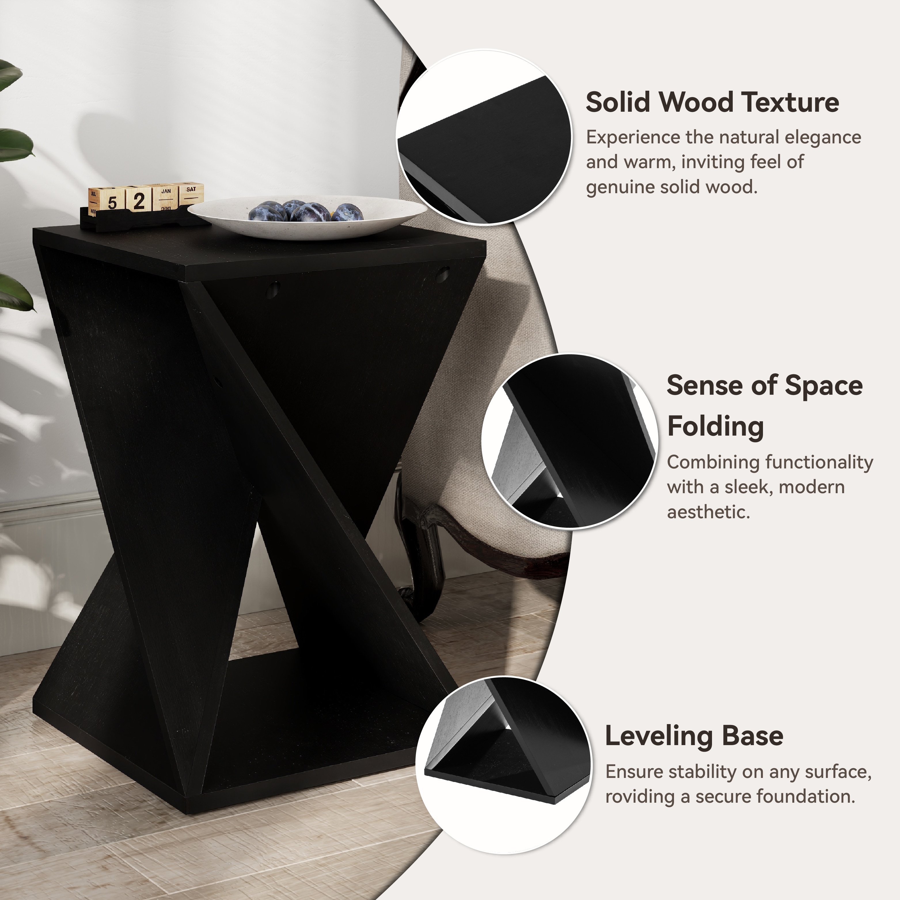 COZAYH Farmhouse End Table Square Solid Wood Side Table COZAYH Farmhouse End Table Square Solid Wood Side Table