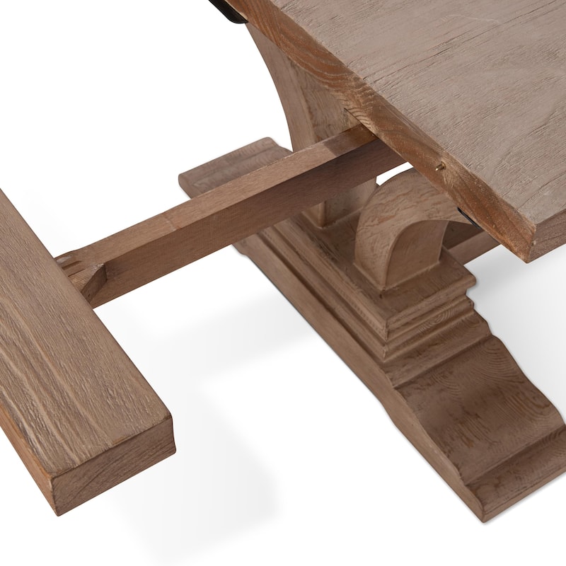 Classic Home Alexander 110" Extendable Reclaimed Pine Dining Table