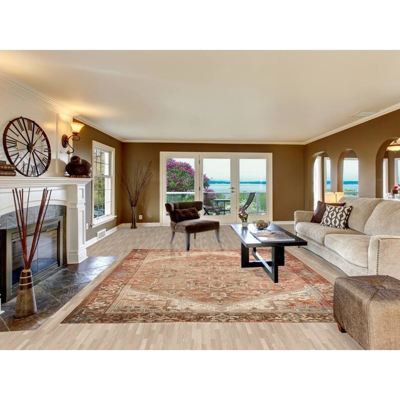 Hand Knotted Oriental 100% Wool Carpet Traditional Medallion Oranges & Rust Heriz Area Rug - 10' 8'' X 8' 4''