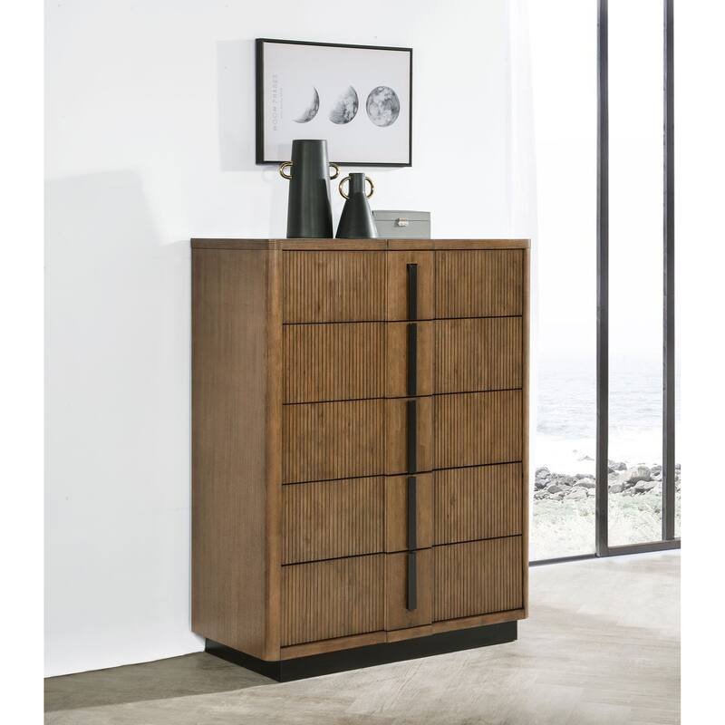 Terrace 5-drawer Chest of Drawers Ash Brown