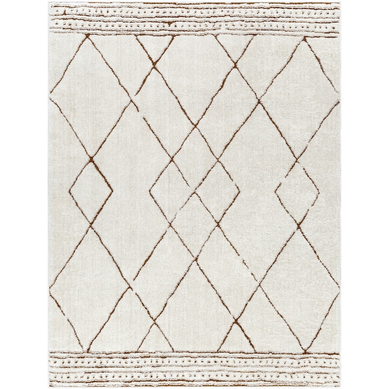 Livabliss Freud Moroccan Diamond Area Rug - Burnt Orange/Cream - 2' 8" x 7' 3"