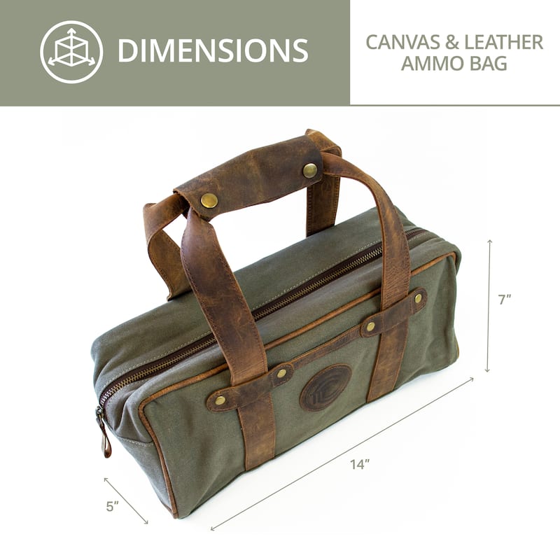 Outdoor Leisure Products Model CT10003 Canvas and Leather Ammo Bag