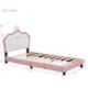 Pink-Fairytale Twin size Upholstered Princess Bed for Kids, Girls - Bed ...