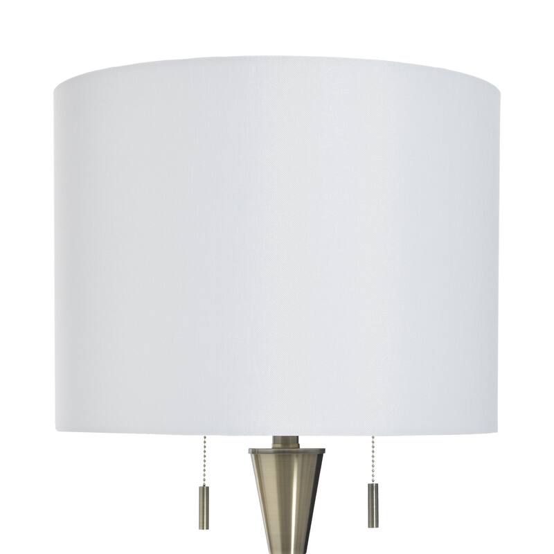 StyleCraft Langston Floor Lamp - Larson Gold & Black - White Shade