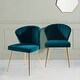 preview thumbnail 21 of 75, HULALA HOME Upholstered Premium Velvet Tufted Dining Chair with Small Base Set of 2 TEAL