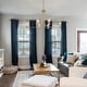 preview thumbnail 2 of 12, Mid-Century Modern 6-Light Gold Chandelier Metal Glass Island Light for Dining Room - D 36" x H 21"