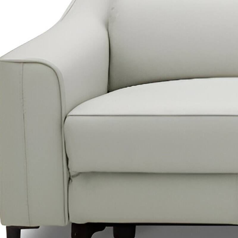 HomeRoots 74" Gray Leather Reclining Sofa With Black Legs