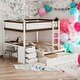 preview thumbnail 2 of 56, Full-Over-Full Bunk Bed With Twin size Trundle,Storage And Desk for Bedroom