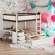 preview thumbnail 1 of 56, Modren Full-Over-Full Bunk Bed With Twin size Trundle,Storage And Desk,Sturdy Frame,s White+Walnut