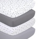 preview thumbnail 1 of 3, The Peanutshell Grey and White Moon and Stars Fitted Crib Sheet 4 Pack Set