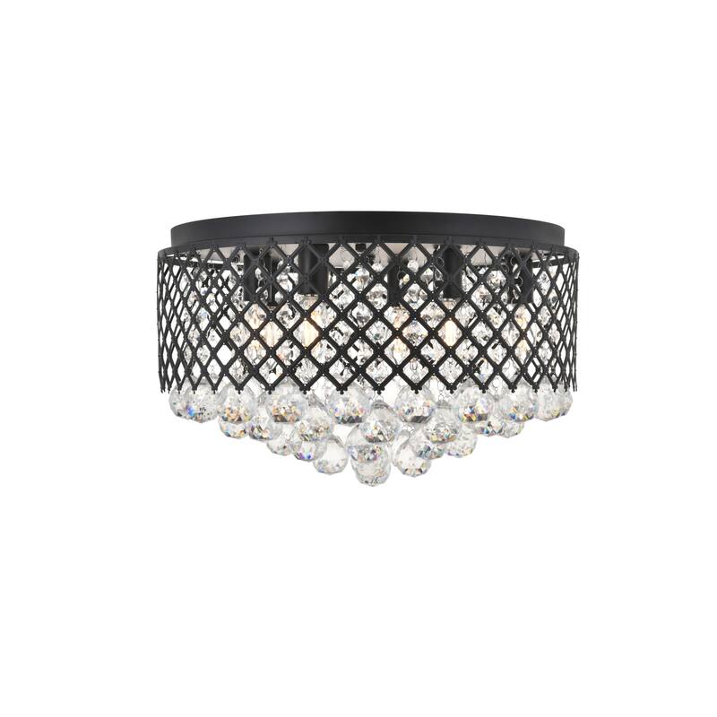 Elegant Lighting Tully 6 Light 18" Wide Flush Mount Drum Ceiling