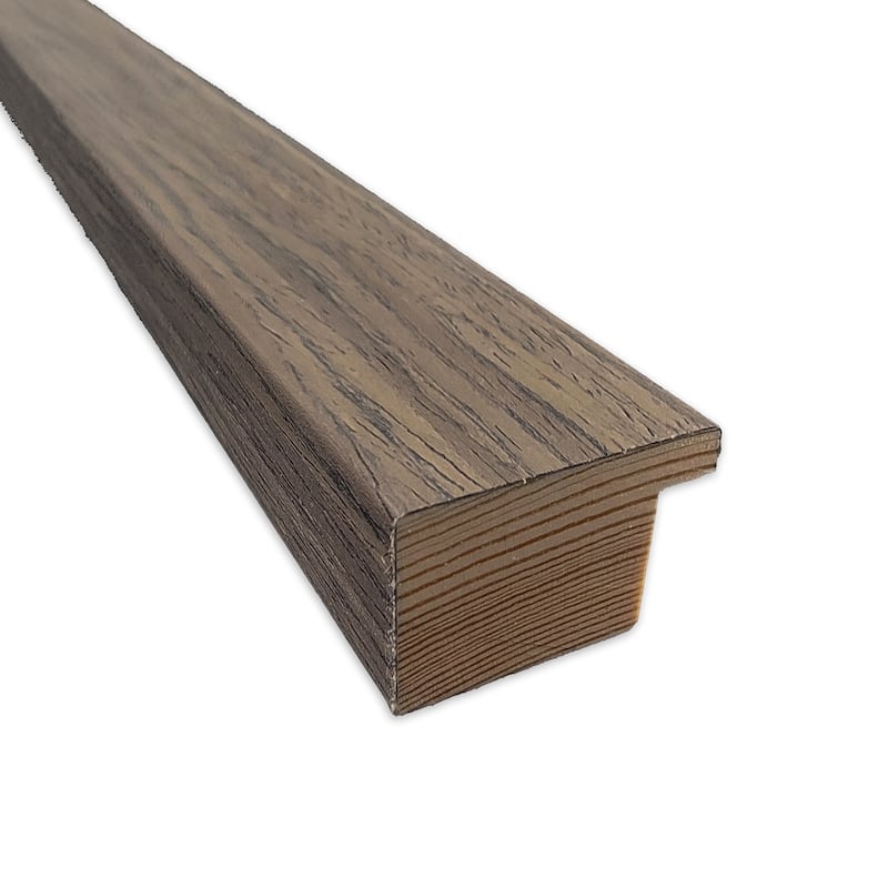 Woodgrain Stripe Beveled Wood Framed Wall Mirror