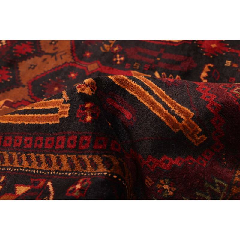 ECARPETGALLERY Hand-knotted Teimani Black, Red Wool Rug - 3'9 x 6'7