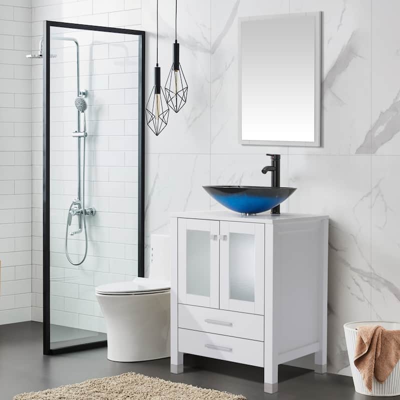 24" Bathroom Vanity with Sink Set Storage Cabinet Combo