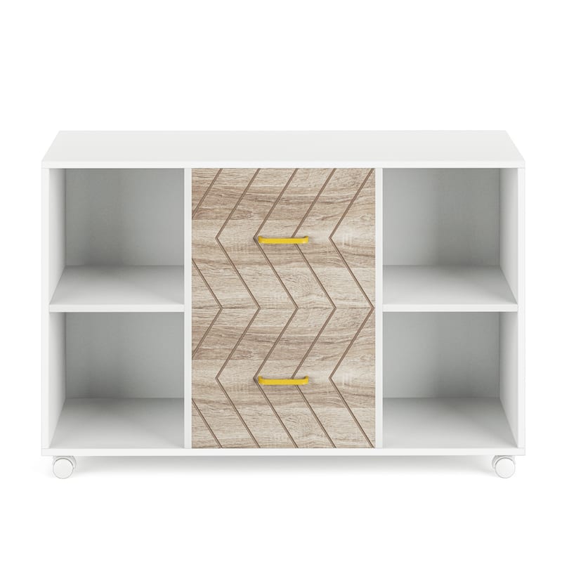 2-Drawer Wood Mobile Lateral File Cabinet - White