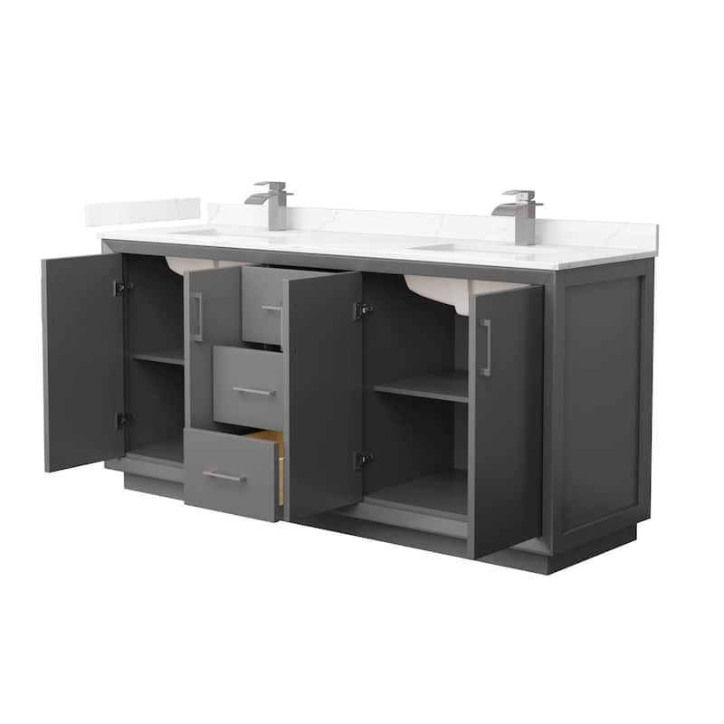 Wyndham Collection WCF414172D-QTZ-UNSMXX Strada 72" Free Standing