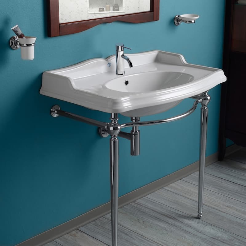 Britannia Large Rectangular Sink Console with Front Towel Bar