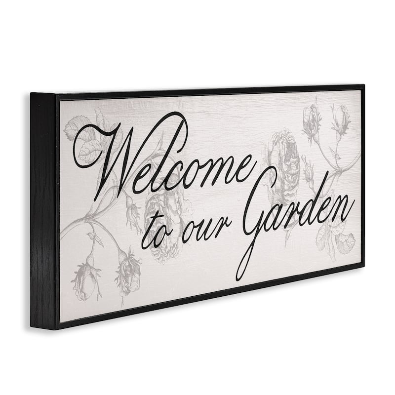 Stupell Vintage Welcome To The Garden Framed Giclee Art Design By Lil' Rue