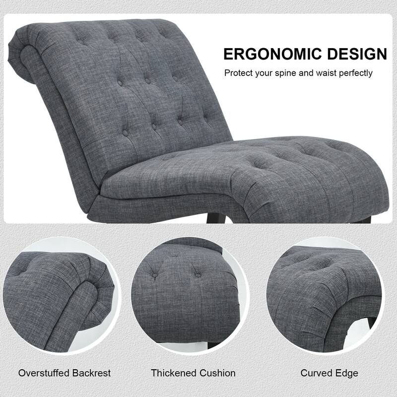 Gymax Set of 2 Armless Accent Chair Upholstered Tufted Lounge Chair - 38.5'' x 27.5'' x 33''
