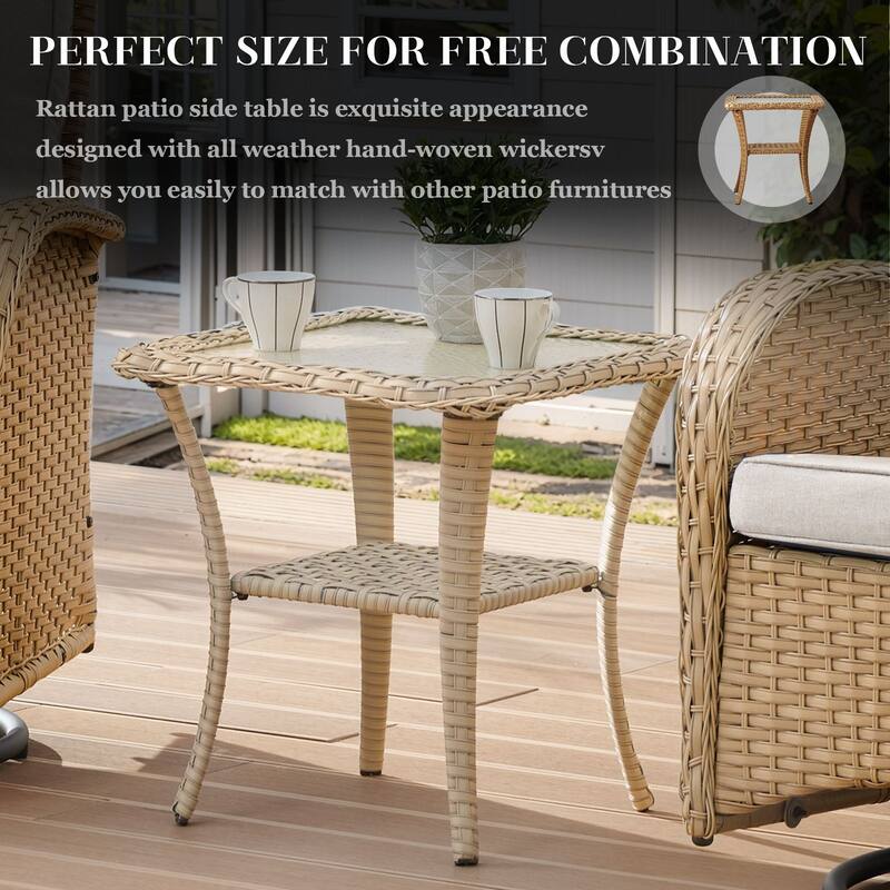 Pocassy Outdoor Wicker Patio Chairs Set
