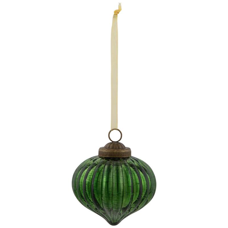3" Crackle Glass Onion Christmas Ornament