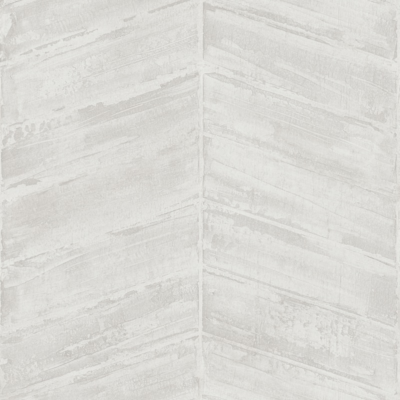 Galerie Wallcoverings Ambiance Abstract Chevron Design Vinyl on Non-woven Matte Wallpaper Roll - 33 feet x 21 inches - Pearl / Off White