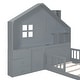 preview thumbnail 12 of 47, Wood Montessori Floor House Bed with Window & Bedside Drawers, Kids Platform Bed with Shelves & a Set of Sockets and USB Port
