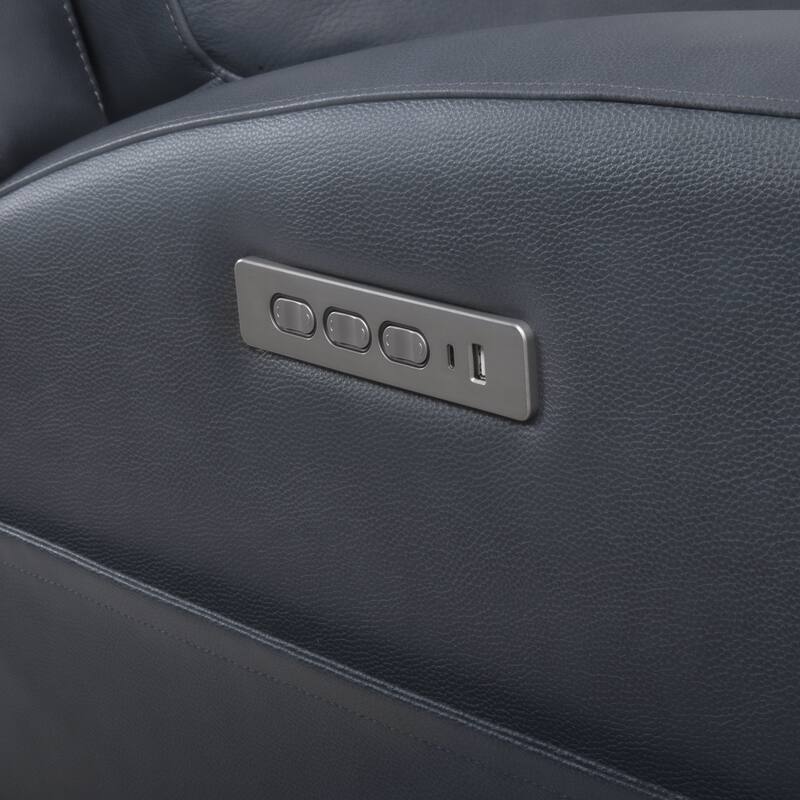 URlivingroom Top Grain Leather Power Reclining Loveseat with Console Storage, USB Charge Port - 79.5"W*39.25D*40.5"H