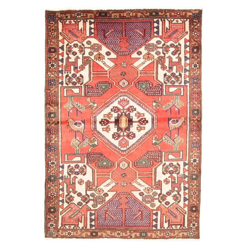 ECARPETGALLERY Hand-knotted Anadol Red Wool Rug - 3'8 x 5'6
