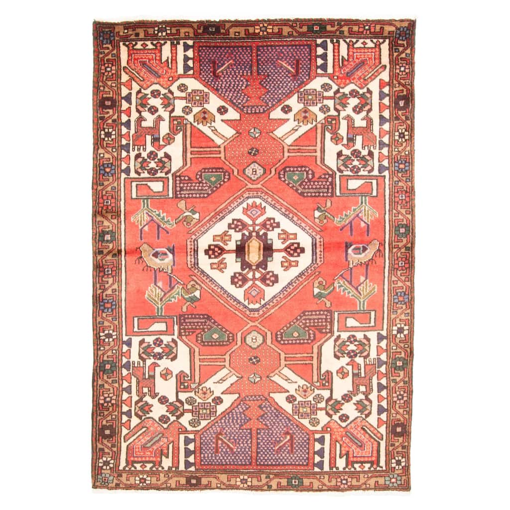ECARPETGALLERY Hand-knotted Anadol Red Wool Rug - 3'8 x 5'6