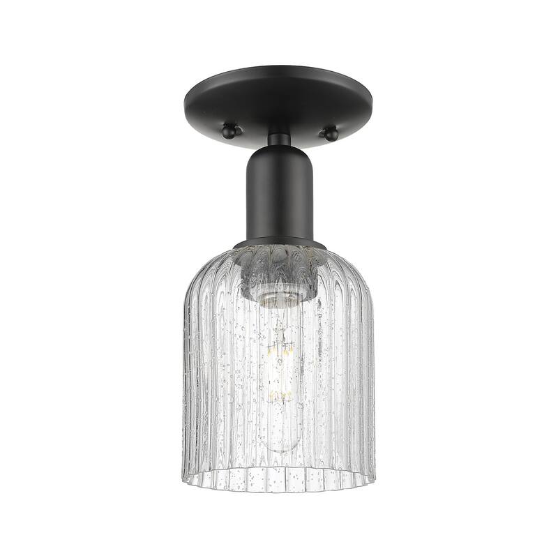 Innovations Lighting 716-1C-11-5 Bridal Veil Semi-Flush Bridal Veil 5" - Matte Black / Seedy