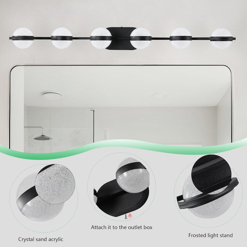 Modern Vanity Lights with 6 LED Bulbs For Bathroom Lighting