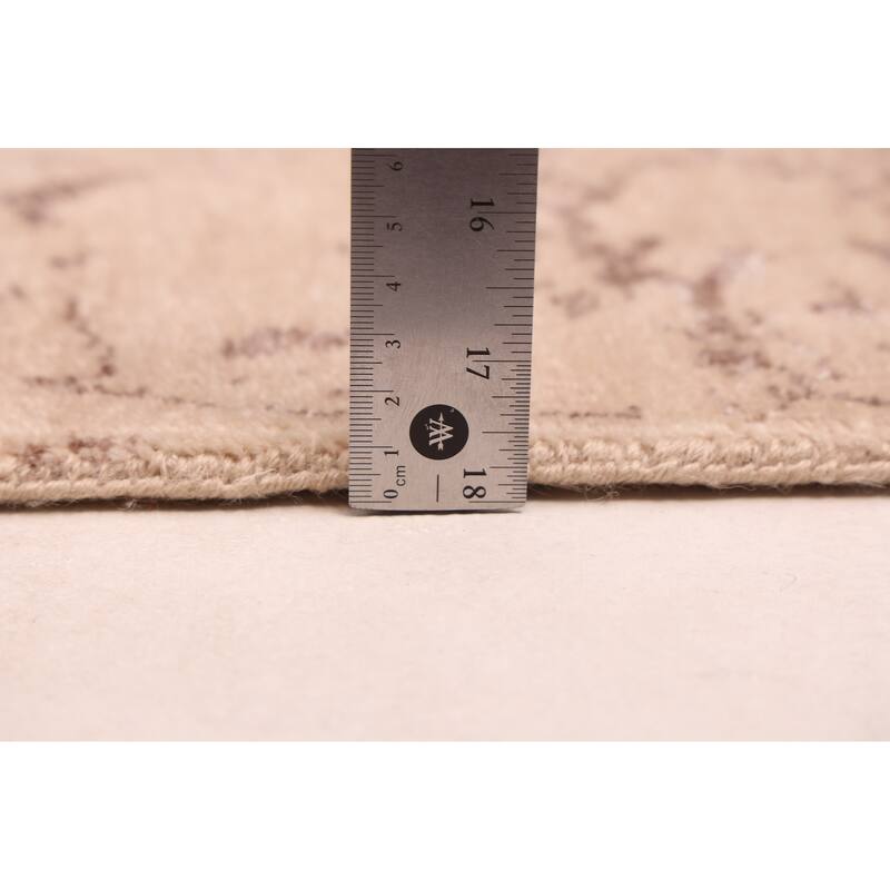 ECARPETGALLERY Hand-knotted Heritage Tan Silk, Wool Rug - 2'6 x 16'2