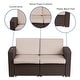 preview thumbnail 3 of 8, Faux Rattan Loveseat with All-Weather Cushions