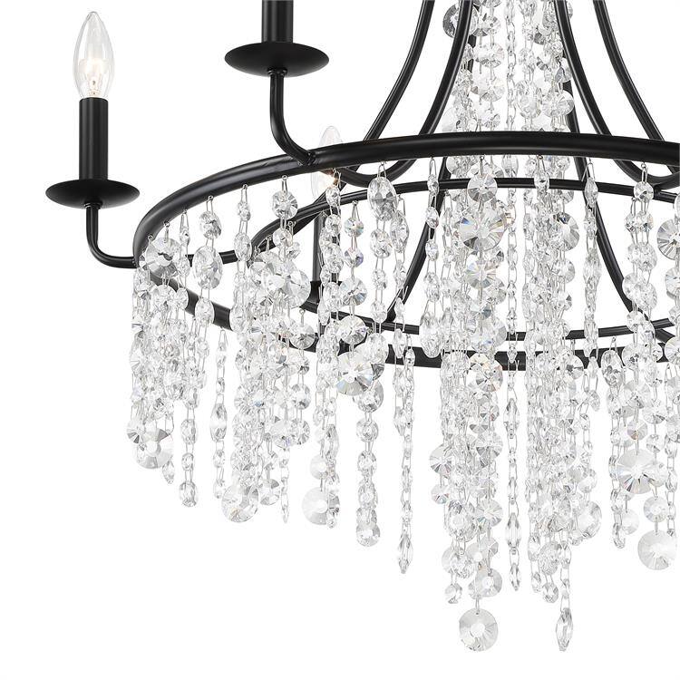 Gabrielle 6 Light Matte Black Chandelier - 28'' W x 30'' H