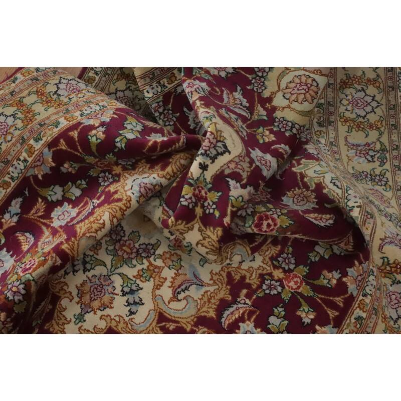 Hand Knotted Oriental 100% Wool Carpet Traditional Floral Red Sumak Area Rug - 5' 0'' X 3' 5''