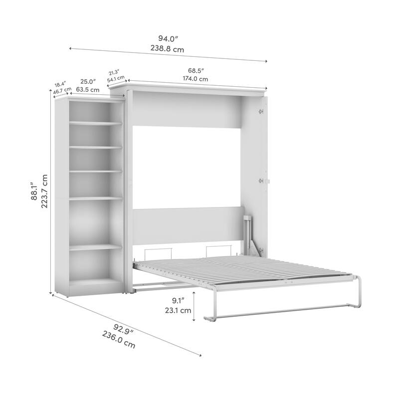Key West Queen Murphy Bed with Closet Organizer (94W) by Bestar