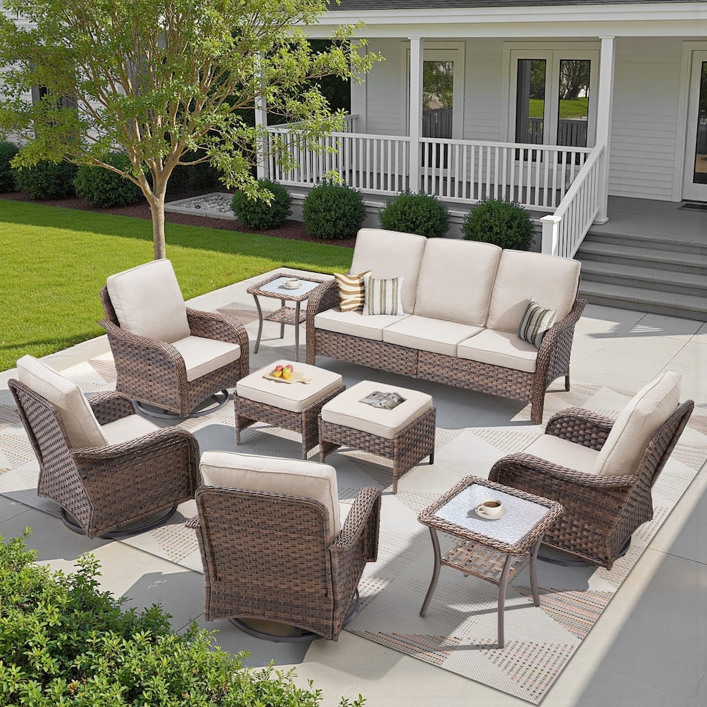 Pocassy Outdoor Patio Furniture Seating Sofa Set