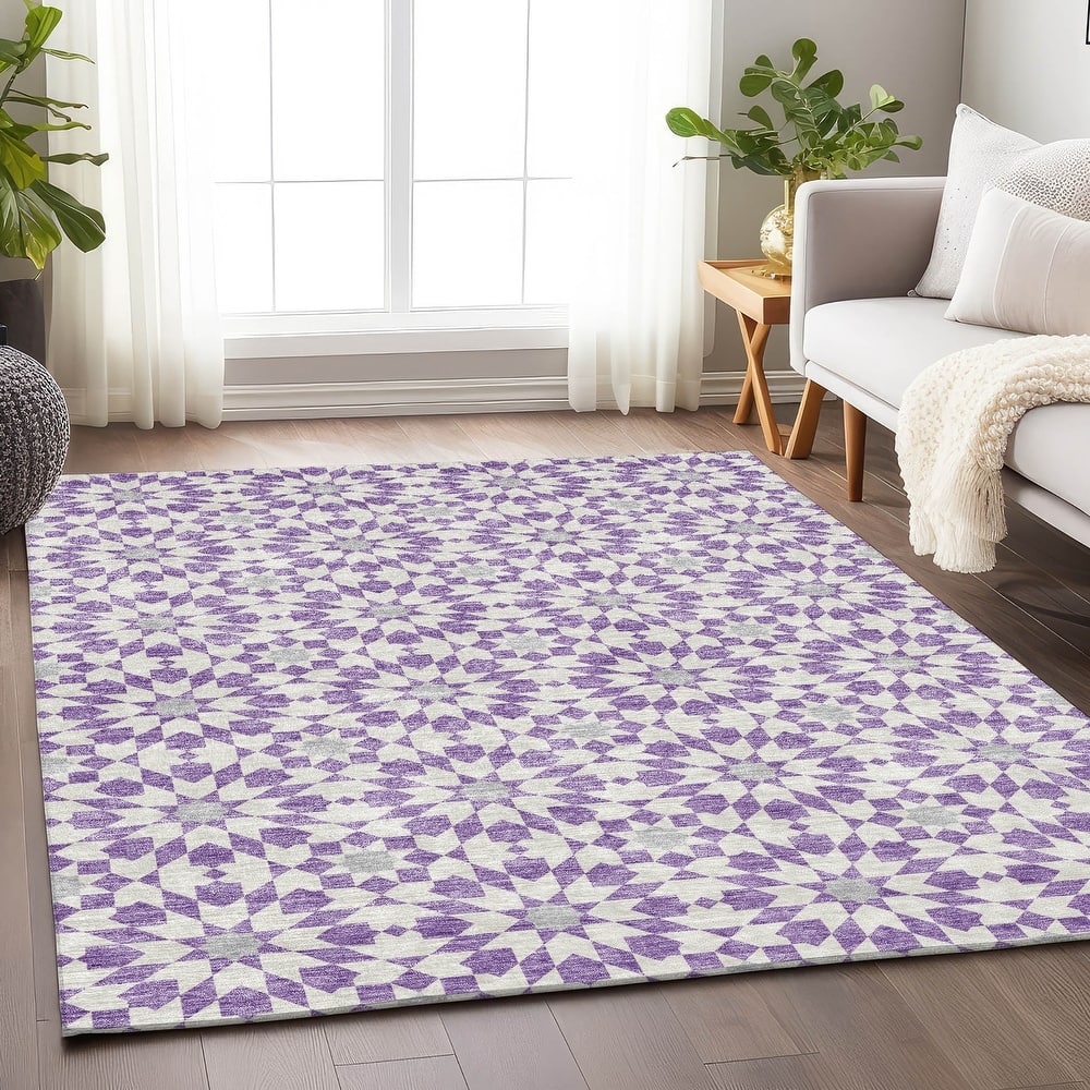 Premium Washable Super Soft Modern Mosaic Mayfield Rug