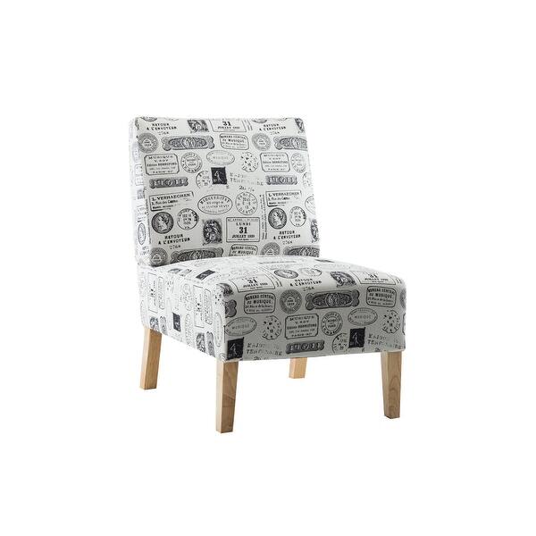 Shop Modern Letter Printed Fabric Accent Chair Living Room Armless
