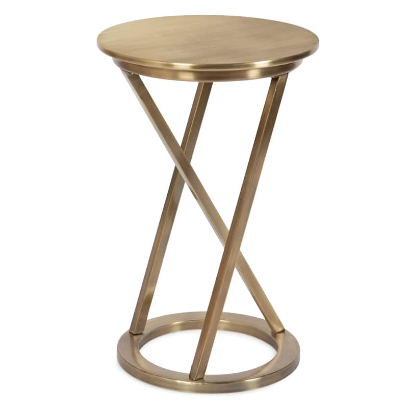 Kate and Laurel Aja Modern Metal Side Table - 15x15x23 - Gold