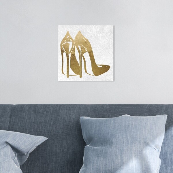 Oliver Gal★Gold Shoe and Fashion Books★キャンバス 76x76cm Oliver Gal Gold Shoe And Fashion Books 大きいサイズ 76x76cm
