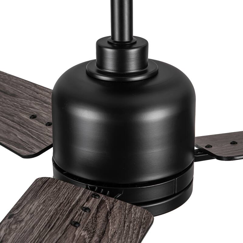 YUHAO Kaleido 48 in. Indoor Matte Black Ceiling Fans with 3-Colors Integrated LED and Dual-Finish Blades