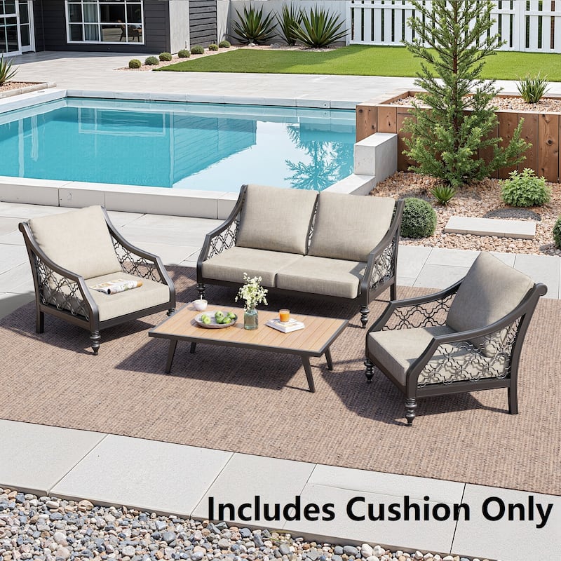 Crestlive Products Outdoor Deep Seat Cushion Chair Set - 4PC - PUTTY